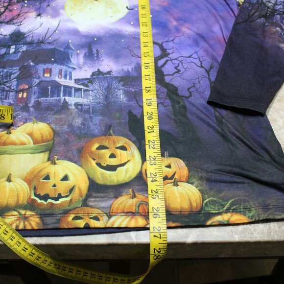 Gloria Vanderbilt Casuals Women's XXL Halloween Pumpkin Top Purple - Picture 8 of 12